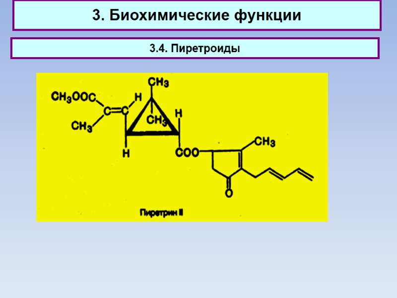 3. Биохимические функции 3.4. Пиретроиды